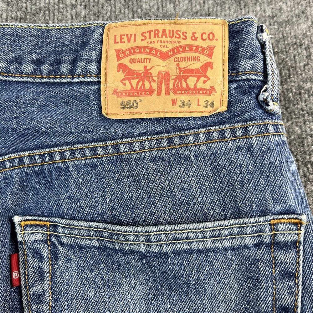 Levis 550 Men Jeans Relaxed Fit 33x32 Denim Blue - Picture 5 of 12